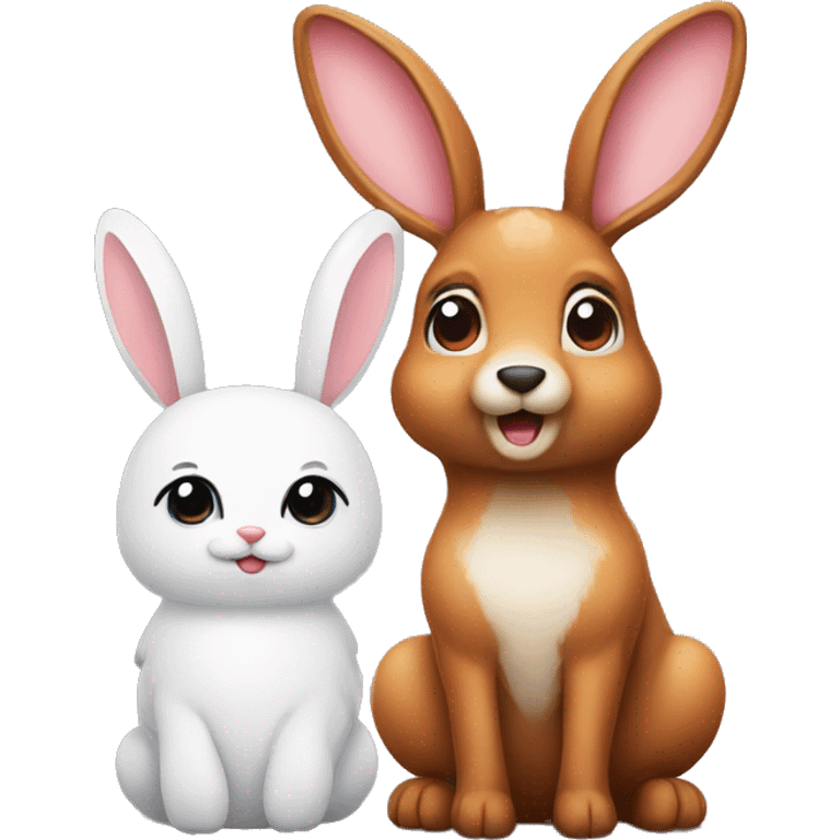 a cute deer and a rabbit emoji