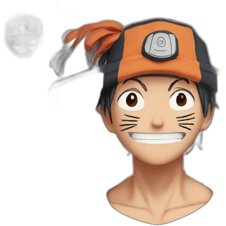 Naruto with Luffy hat  emoji