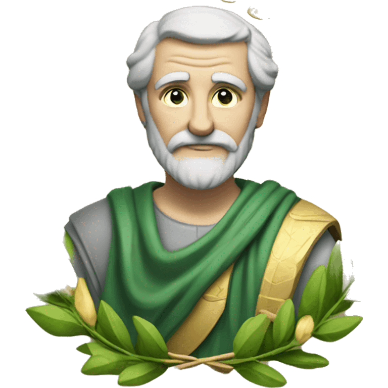 Aristotle holds a golden laurel wreath in his hand emoji