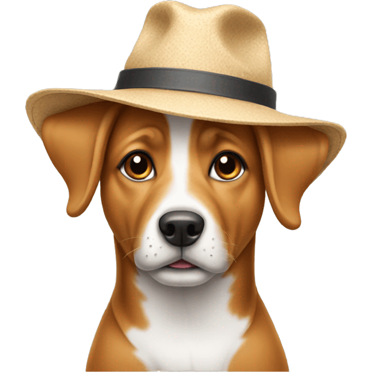 Dog wearing hat emoji