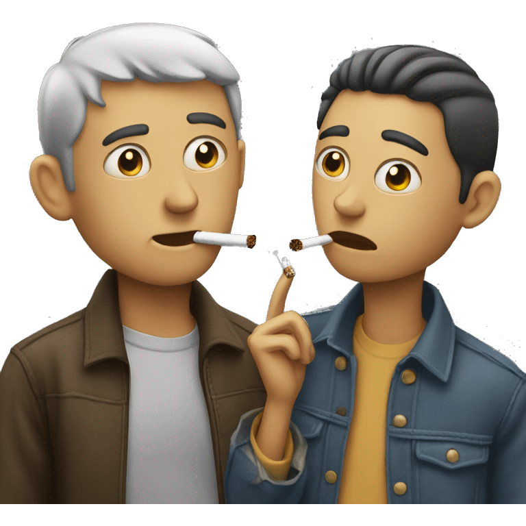 two friends smoking cigarettes emoji