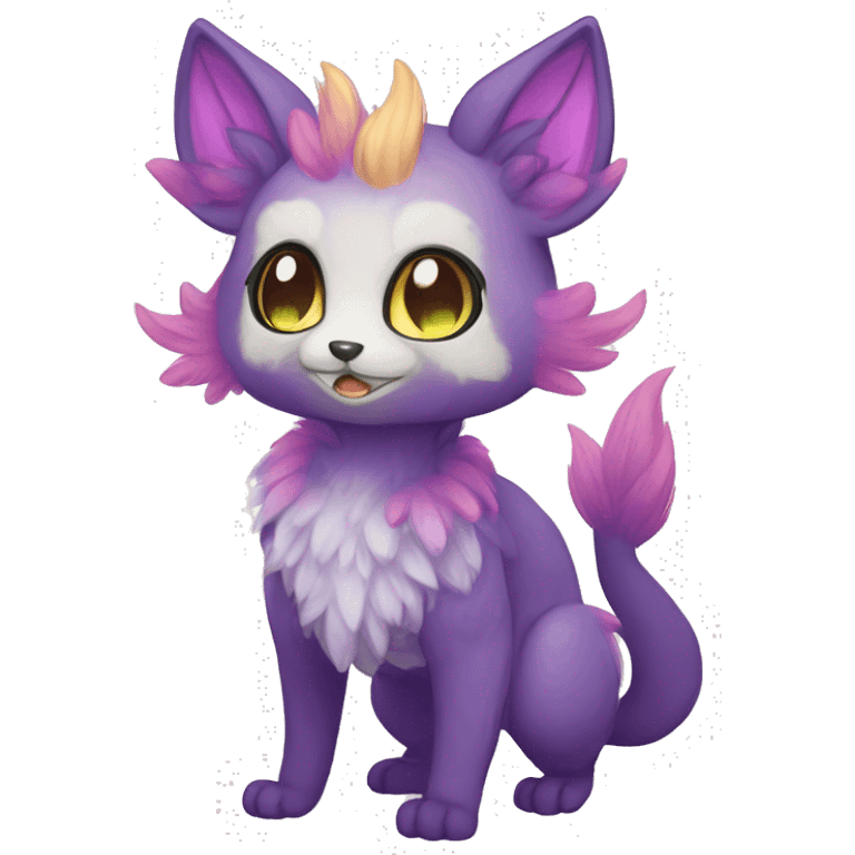 Kawaii bright fantasy ethereal anthro fursona Fakemon animal creature emoji