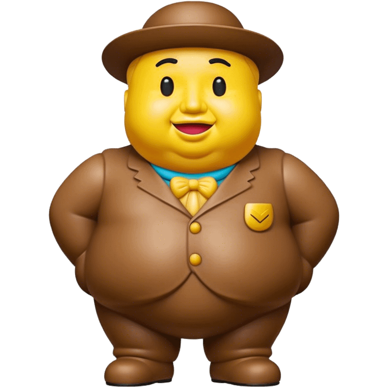 Cinematic Realistic Botero Sculpture Pop Culture Emoji, featuring an exaggerated, whimsical portrayal inspired by the famed sculptor rendered with dynamic textures and vibrant, artistic lighting. emoji