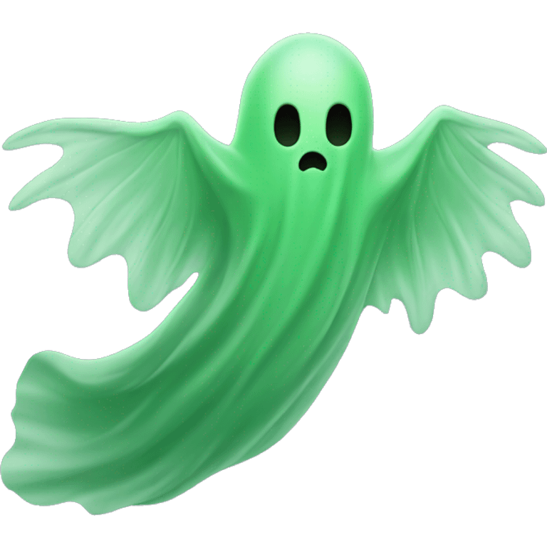 Green Ghost flying emoji