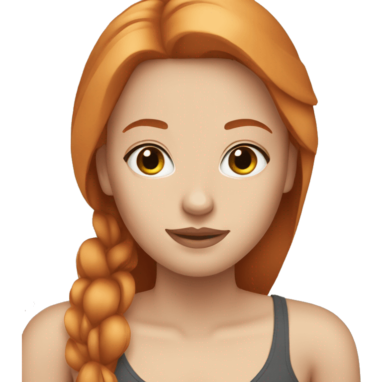 Beautiful girl with straight ginger hair  emoji