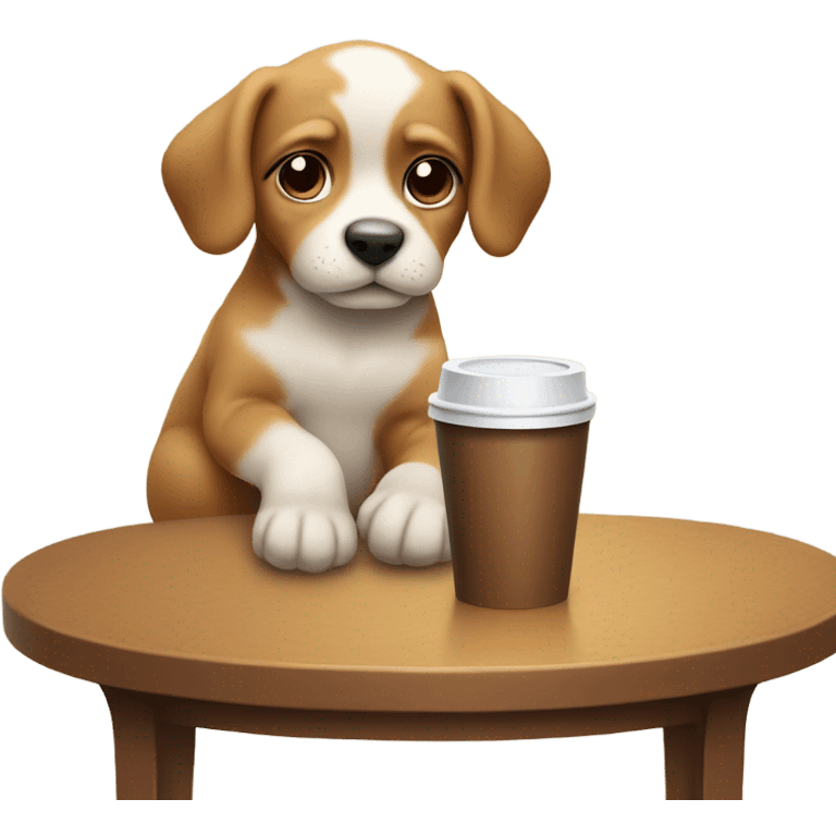 Puppy drinking coffee emoji