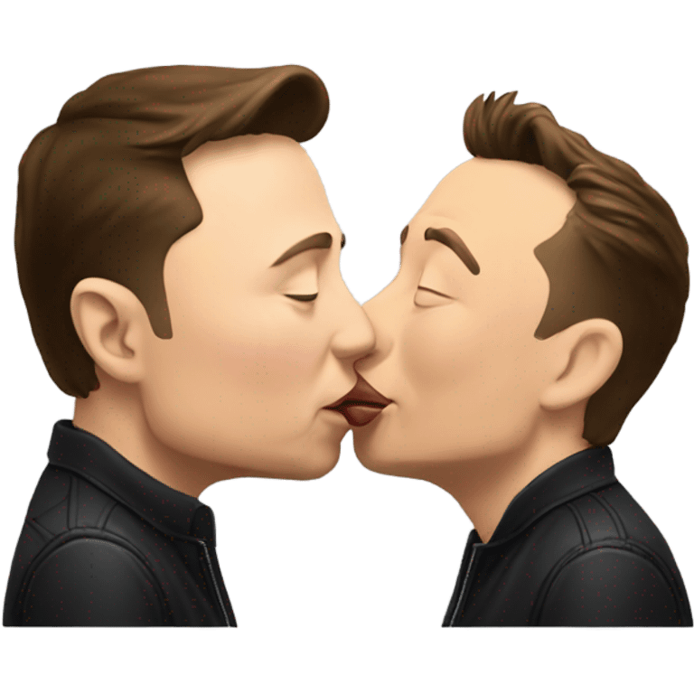 Elon Musk kissing Elon musk emoji