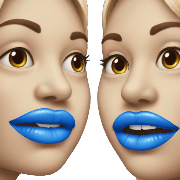 Blue kiss lips emoji