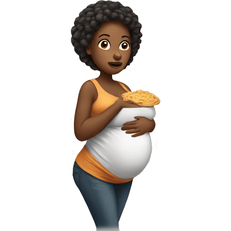 Pregnant women hungry  emoji