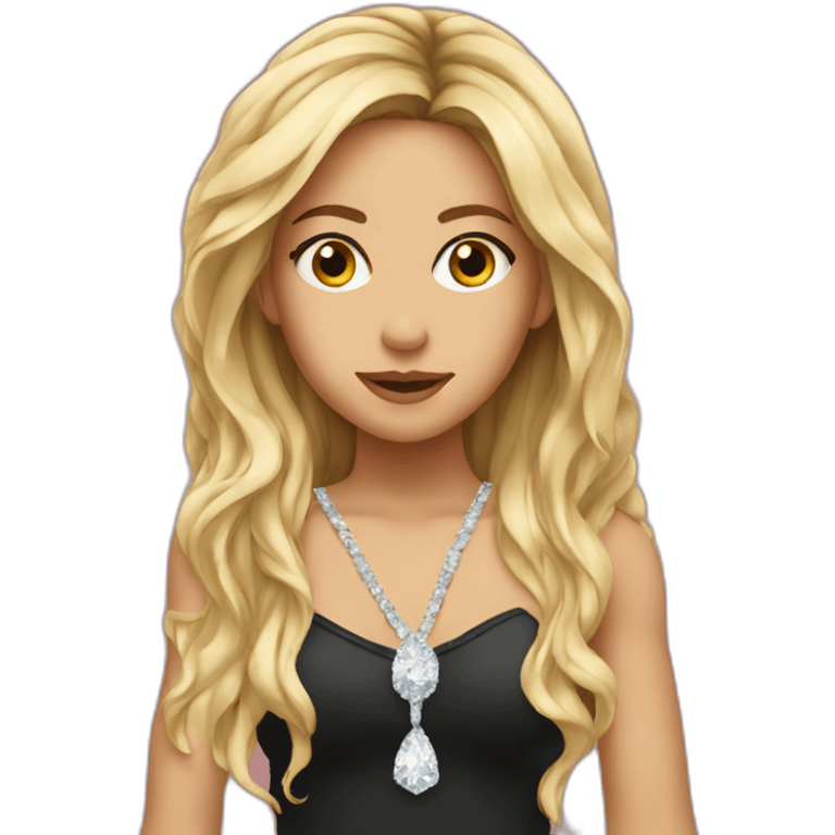 Shakira with diamond tears in her face emoji