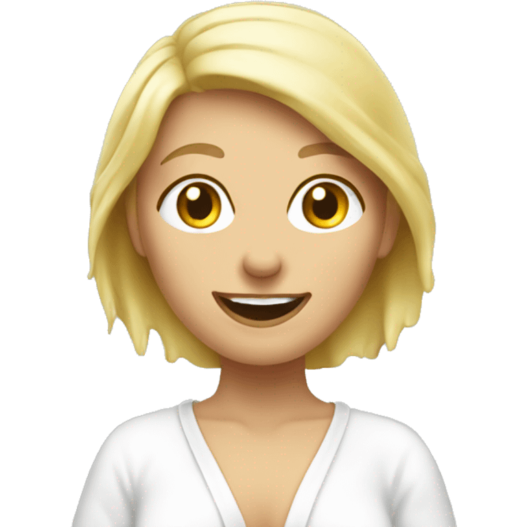 blond woman pleased after a shower  emoji