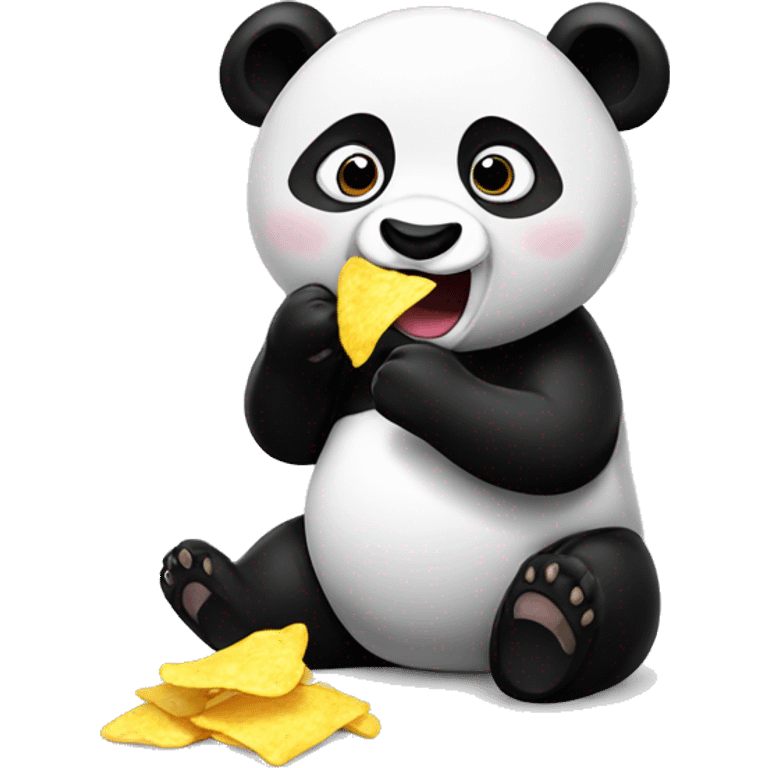 Panda eating chips emoji