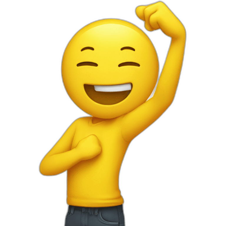 emoji jaune qui fait un dab emoji