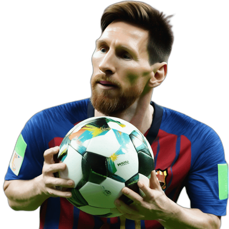 Lionel messi kissing the world cup emoji