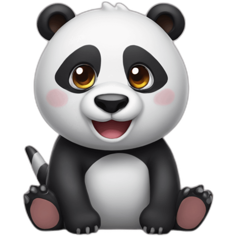 A panda bear mixed with a dino emoji