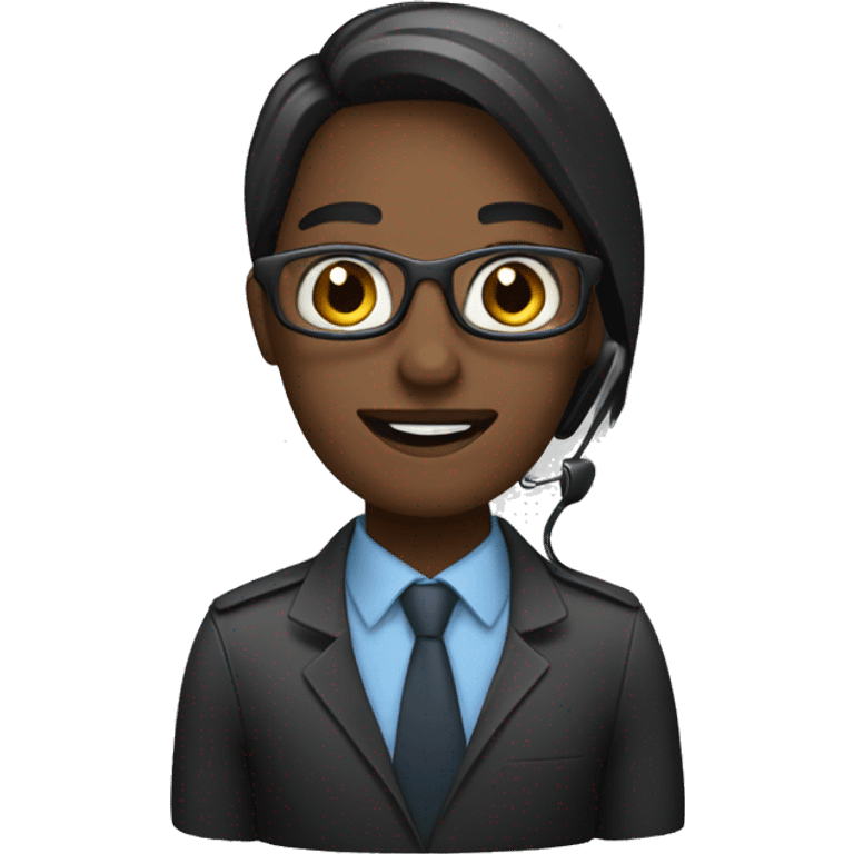 customer service operator, dark complecion emoji