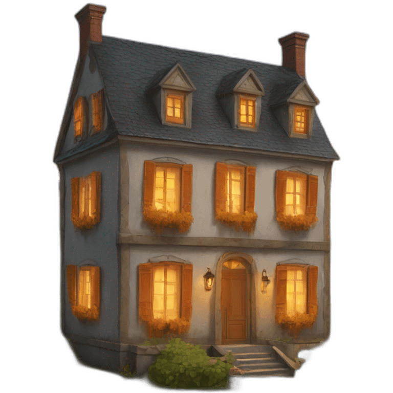 Maison en feu emoji