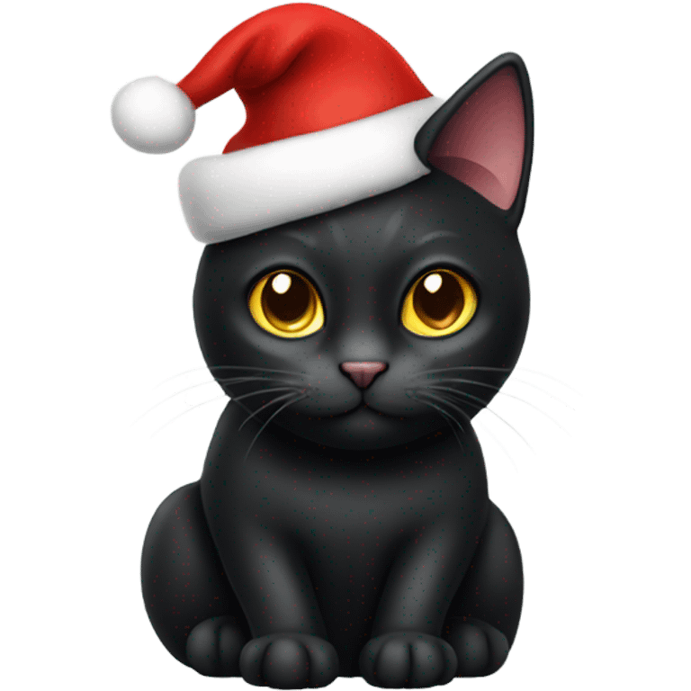 black cat with santa hat emoji