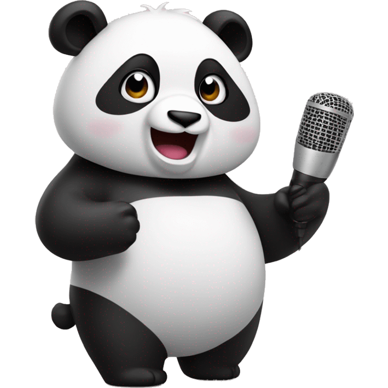 panda cantando karaoke  emoji