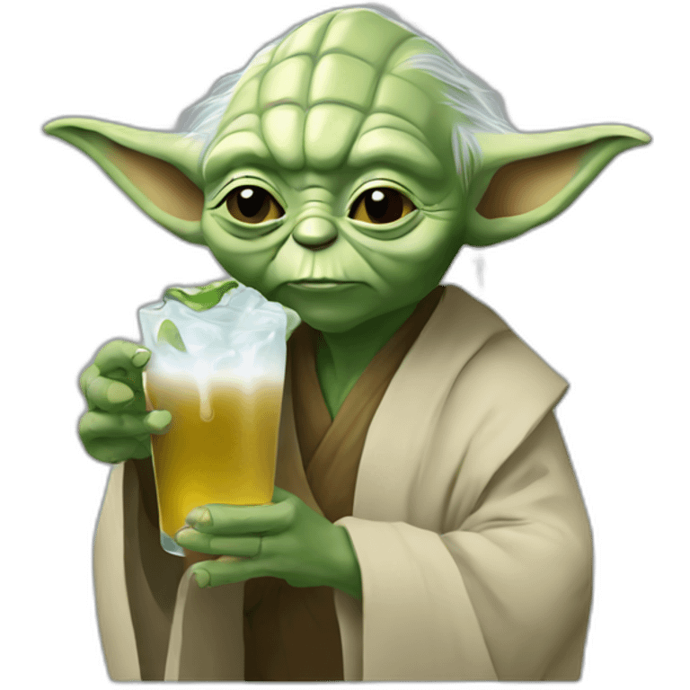 Yoda drinking emoji