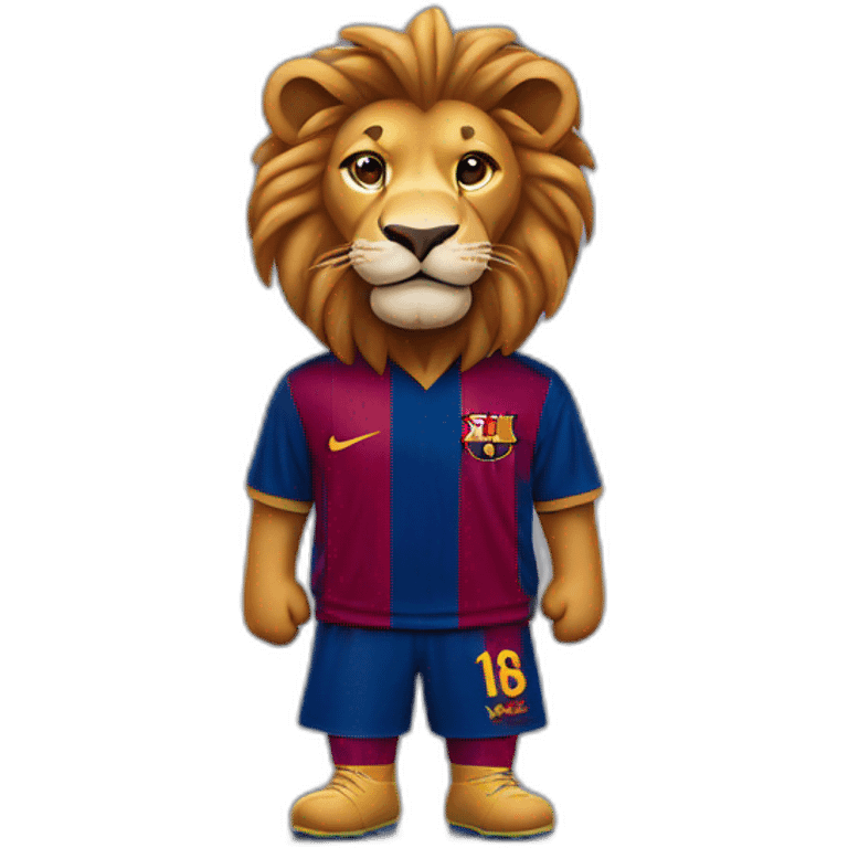 lion dressed in barça soccer gear emoji