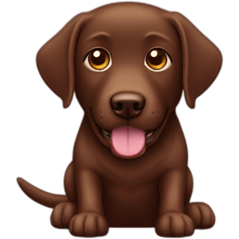 Labrador Retriver chocolate color playing videogames emoji