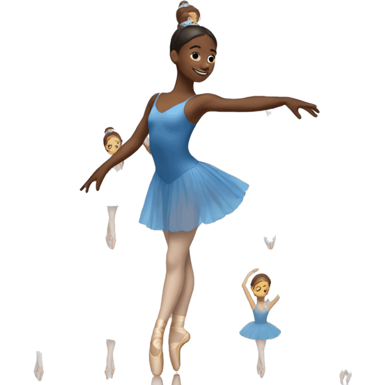 brunette ballerina dancing in a blue leotard emoji