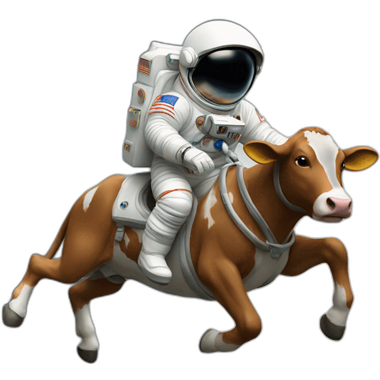 astronaut riding on cow emoji