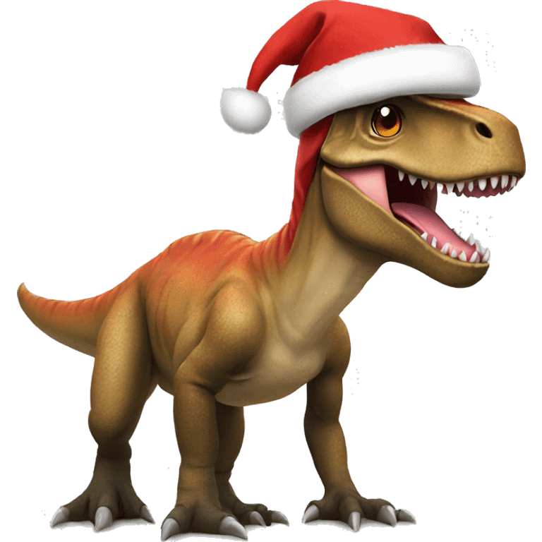 trex with a santa hat emoji