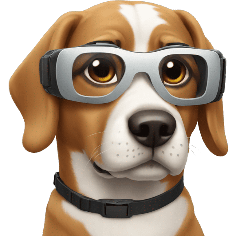 Dog wearing apple vision vr  emoji