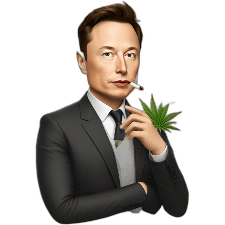 Elon Musk smokes weed as a fox emoji