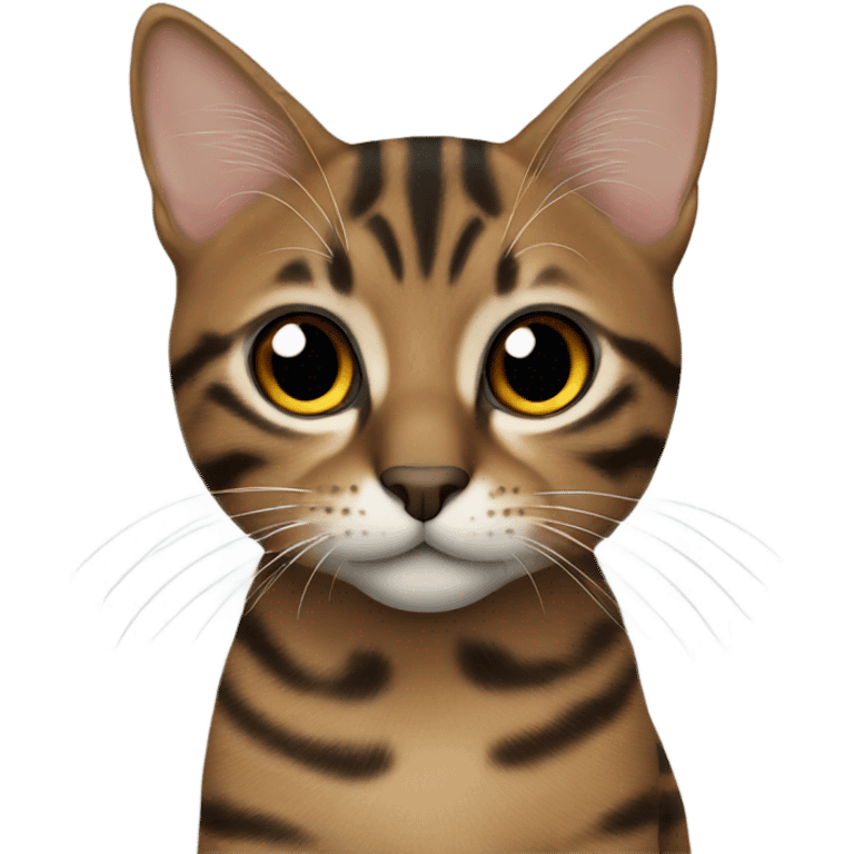 Brown tabby cat with black nose emoji