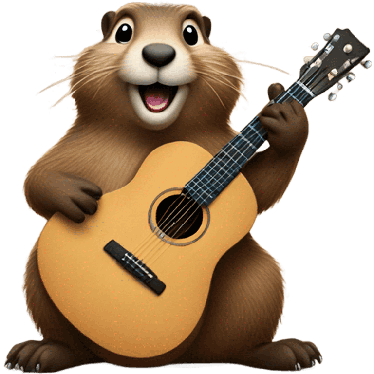 Groundhog playing a guitar emoji