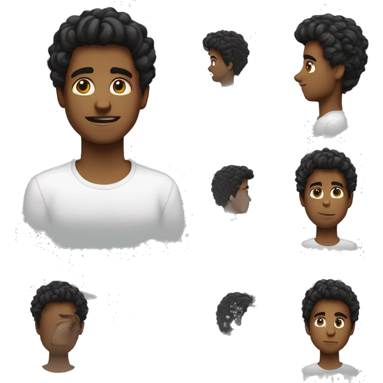 jeune homme noir cheveux cout très beau  emoji