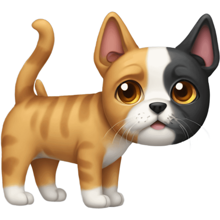 dog with a cat on its back  emoji