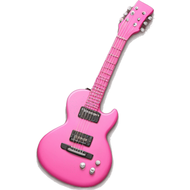 Pink guitar with pink bow emoji