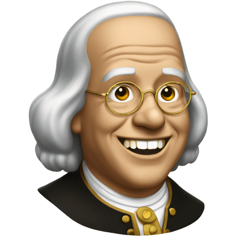 Benjamin Franklin with golden teeth emoji