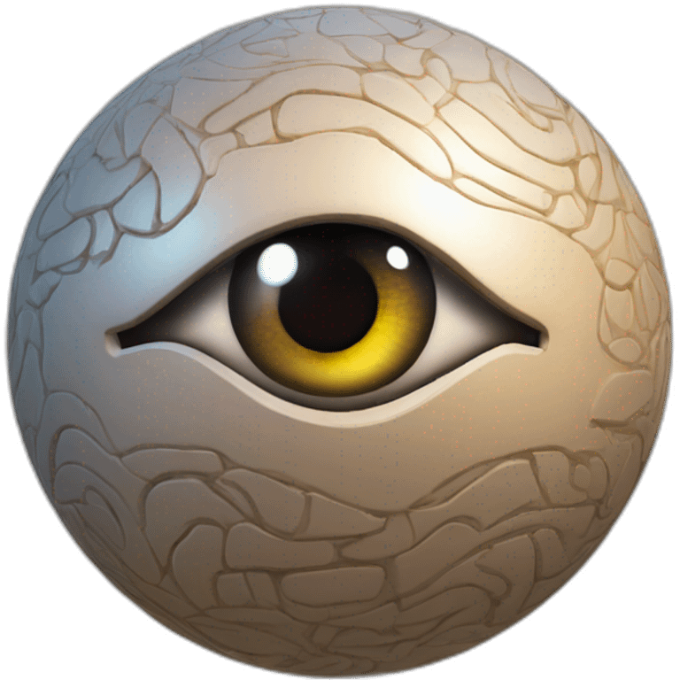 3d sphere with a cartoon Zoglin skin texture with Eye of Horus emoji