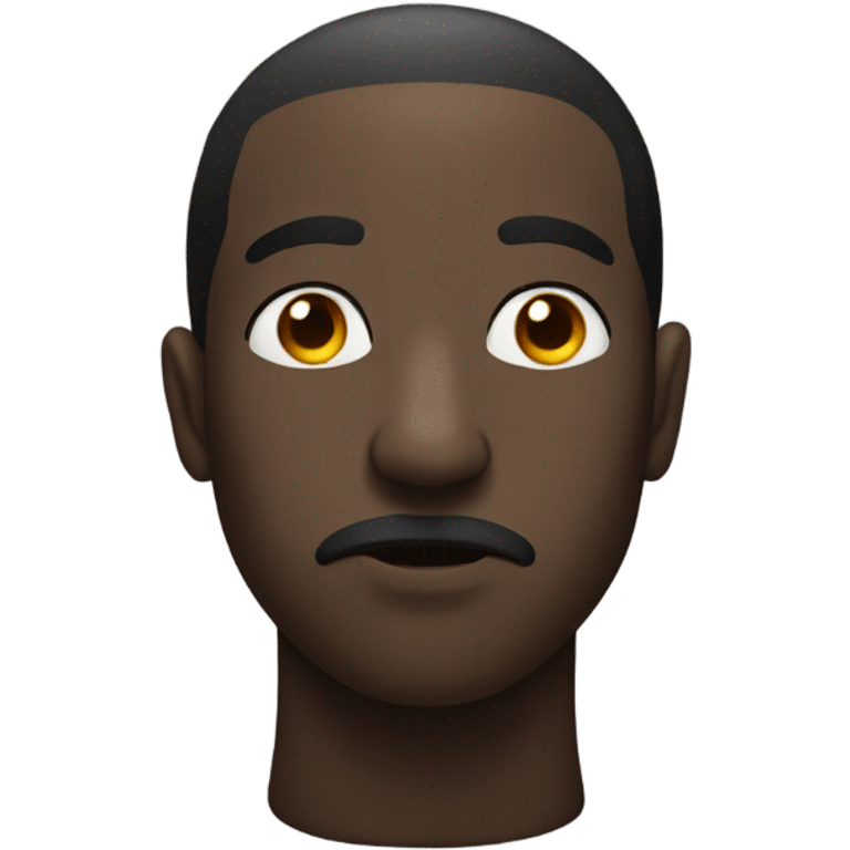 Black man large nose hold breath emoji