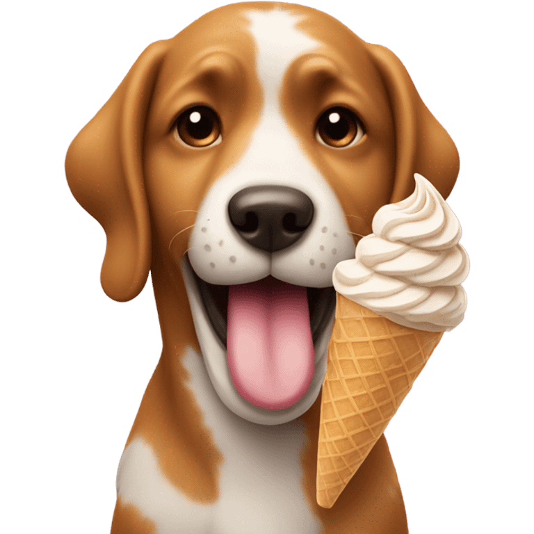 Dog eating ice cream emoji