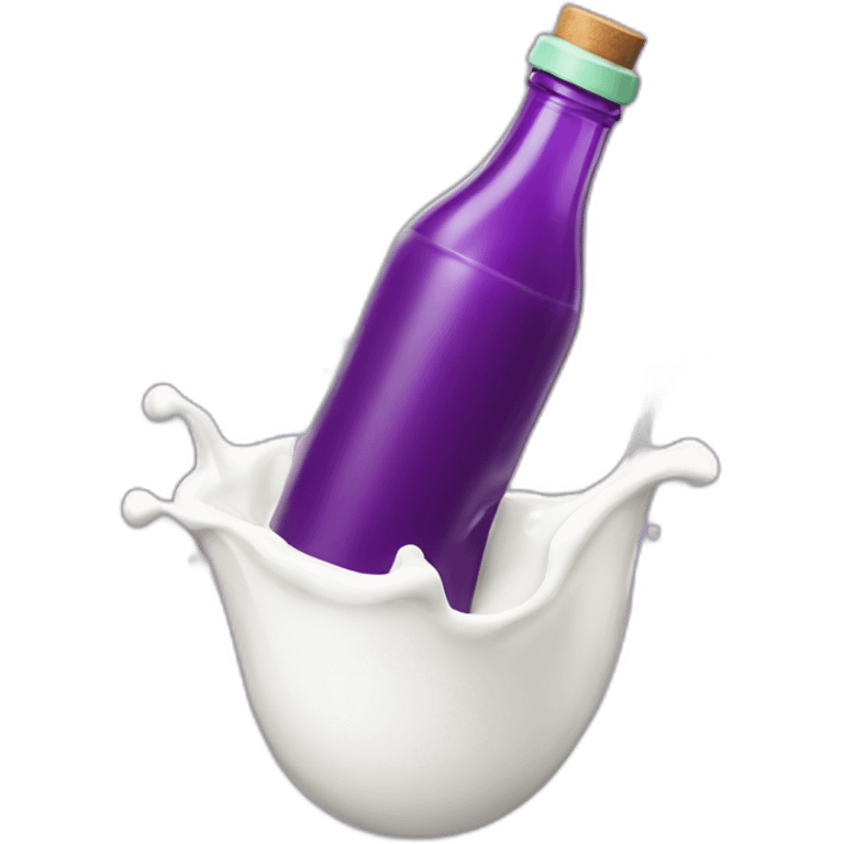 Milk pouring out of brinjal emoji