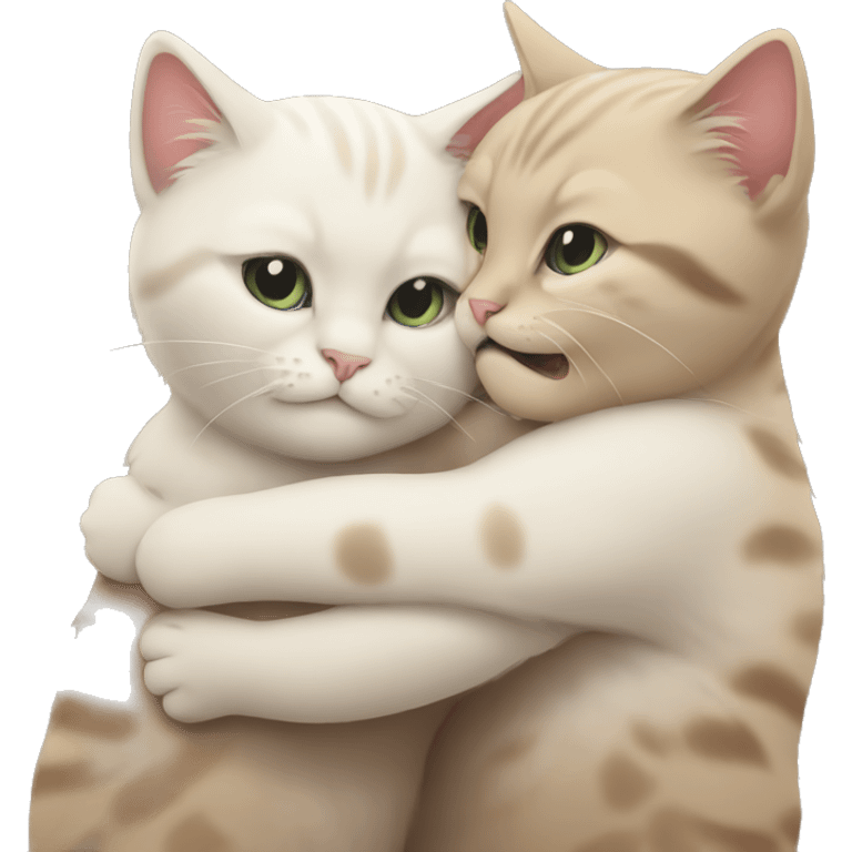 cats huging each other  emoji