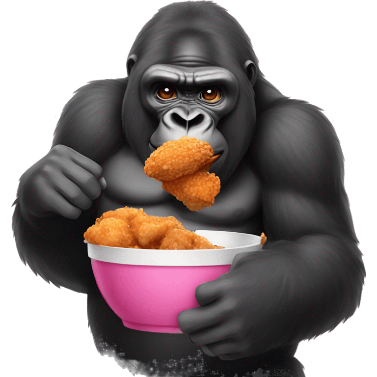 Gorilla eating fried chicken emoji