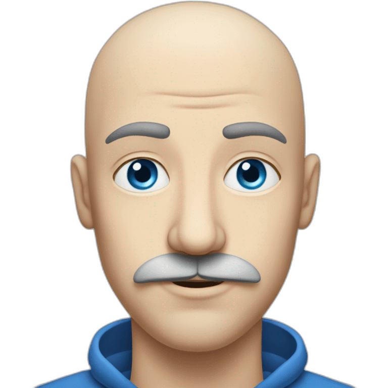 bald smart moustache pretty slavic blue-eyed guy emoji