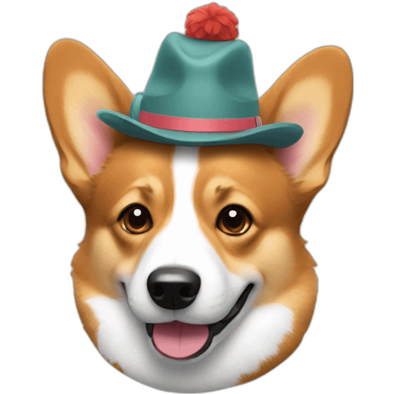 Corgi wearing a hat emoji