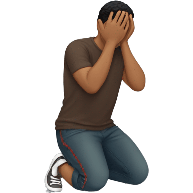 Kneeling heartbroken man Hispanic emoji