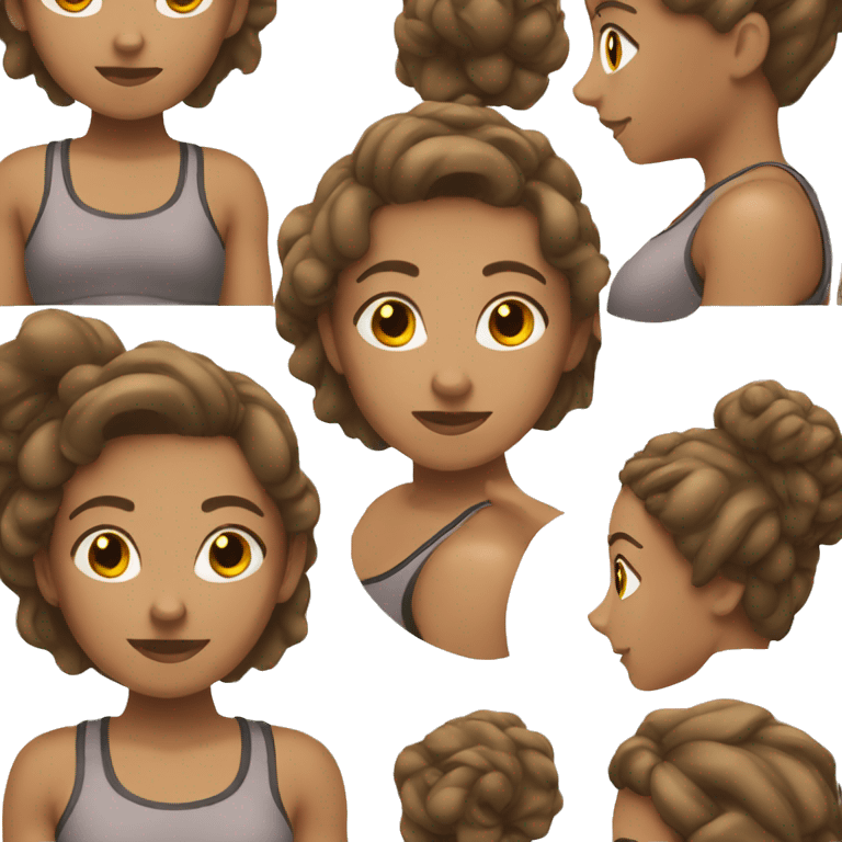 Gym girl brown hair emoji