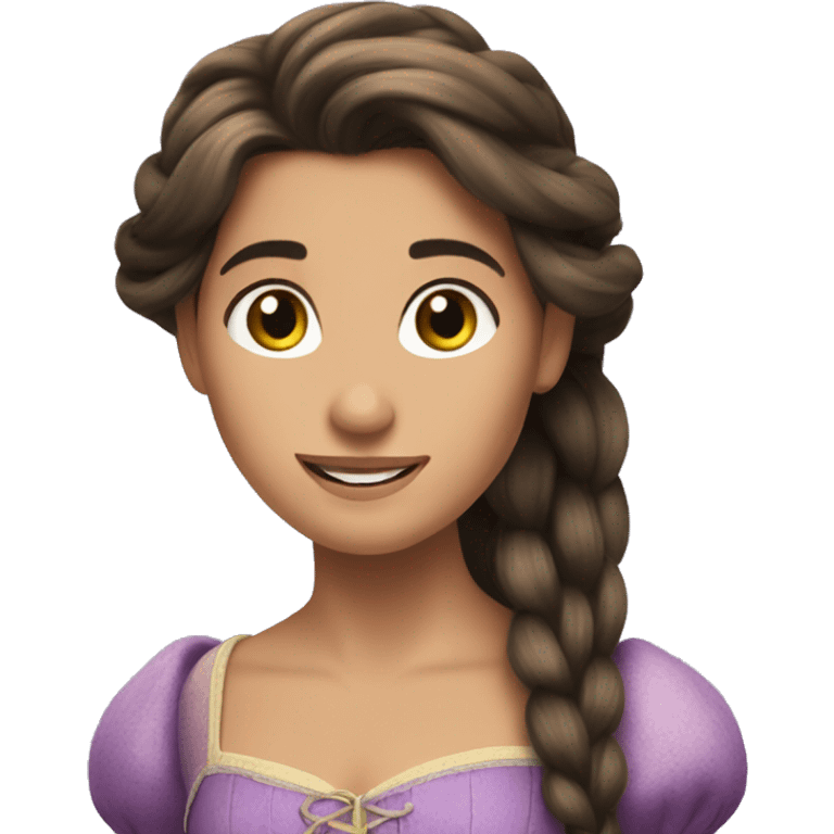 Brunette rapunzel emoji