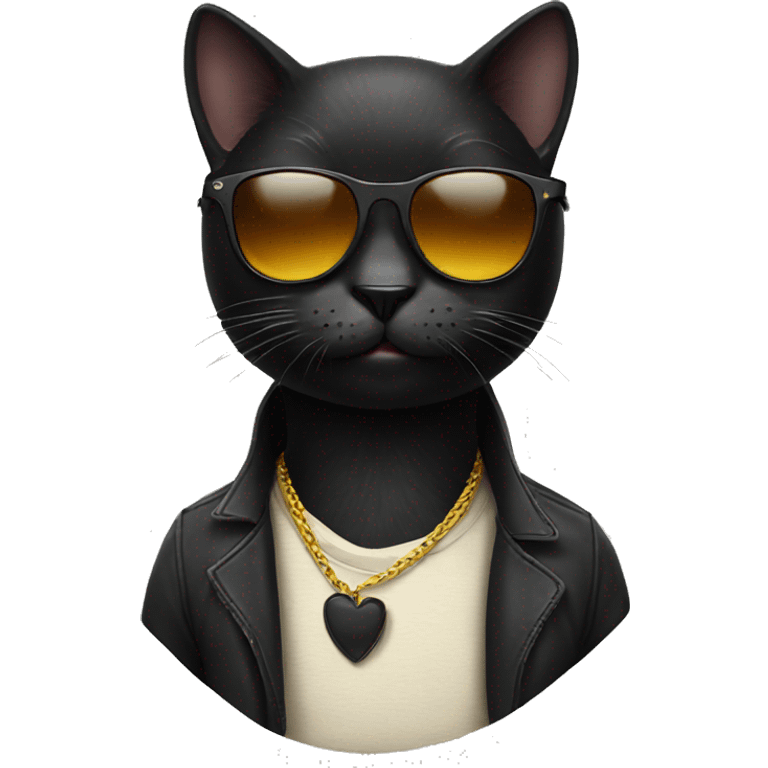 black Cat with sunglasses emoji