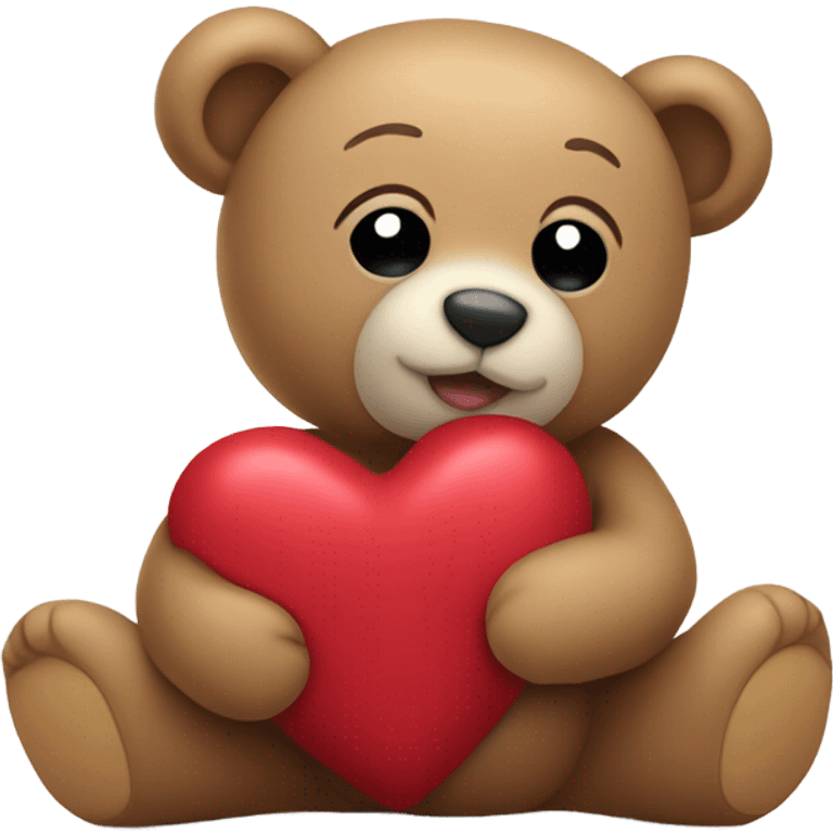 teddy bear holdings a heart emoji